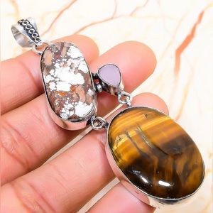 TIGER EYE/ CHALCEDONY PENDANT
